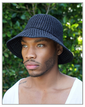 Black Crocheted Bucket Hat - truthBlack