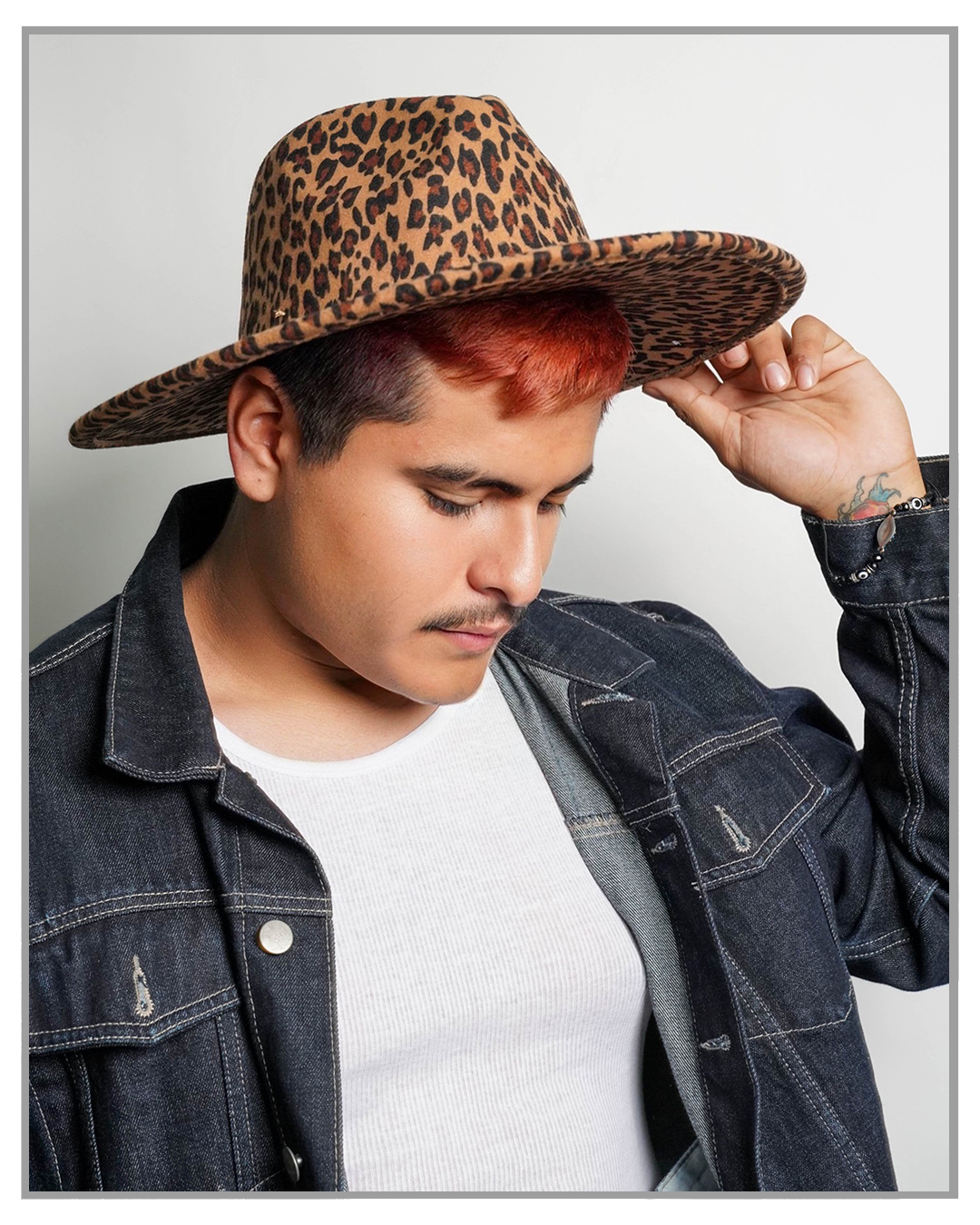 Cheetah Print Wide Brim Fedora - truthBlack