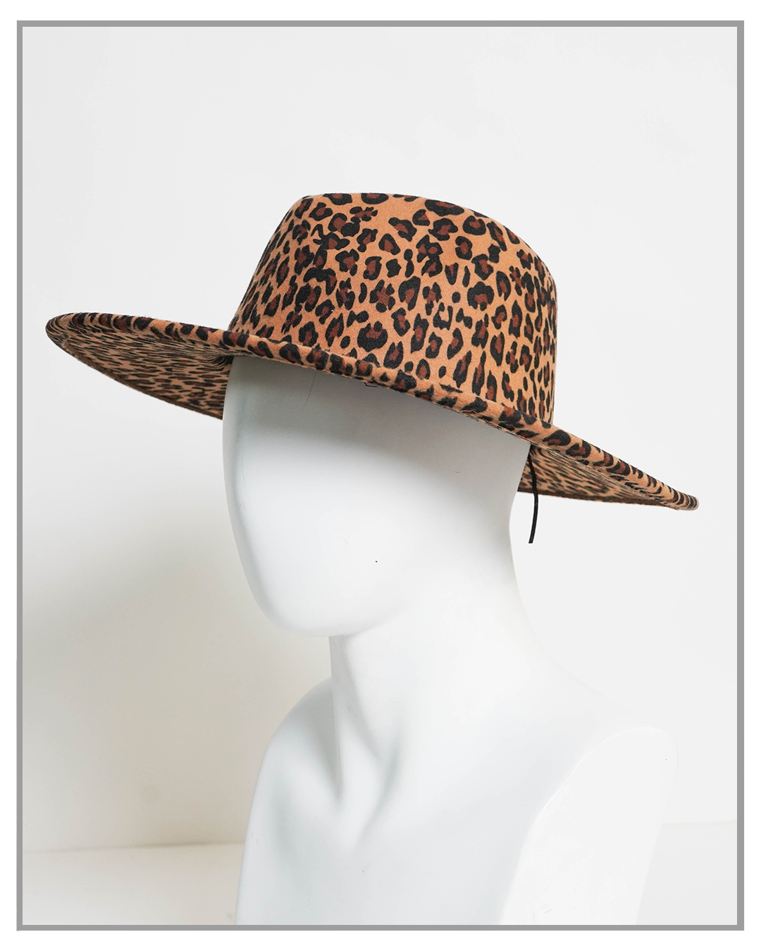 Cheetah Print Wide Brim Fedora - truthBlack