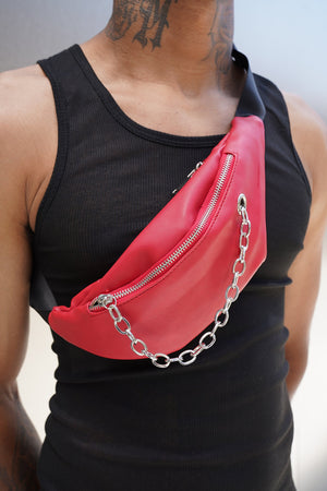 Red Chain Belt Bag - truthBlack