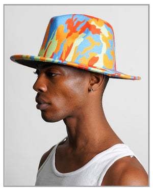 Abstract Camo Fedora