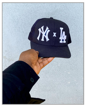 Black NY x LA Trucker Hat