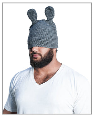 Bunny Knitted Hat - truthBlack