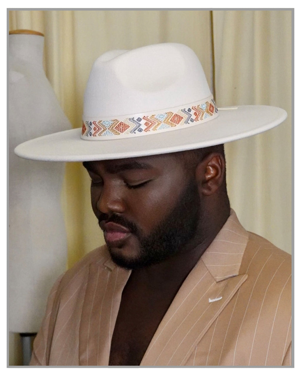 Colorful Boho Band White Fedora Hat