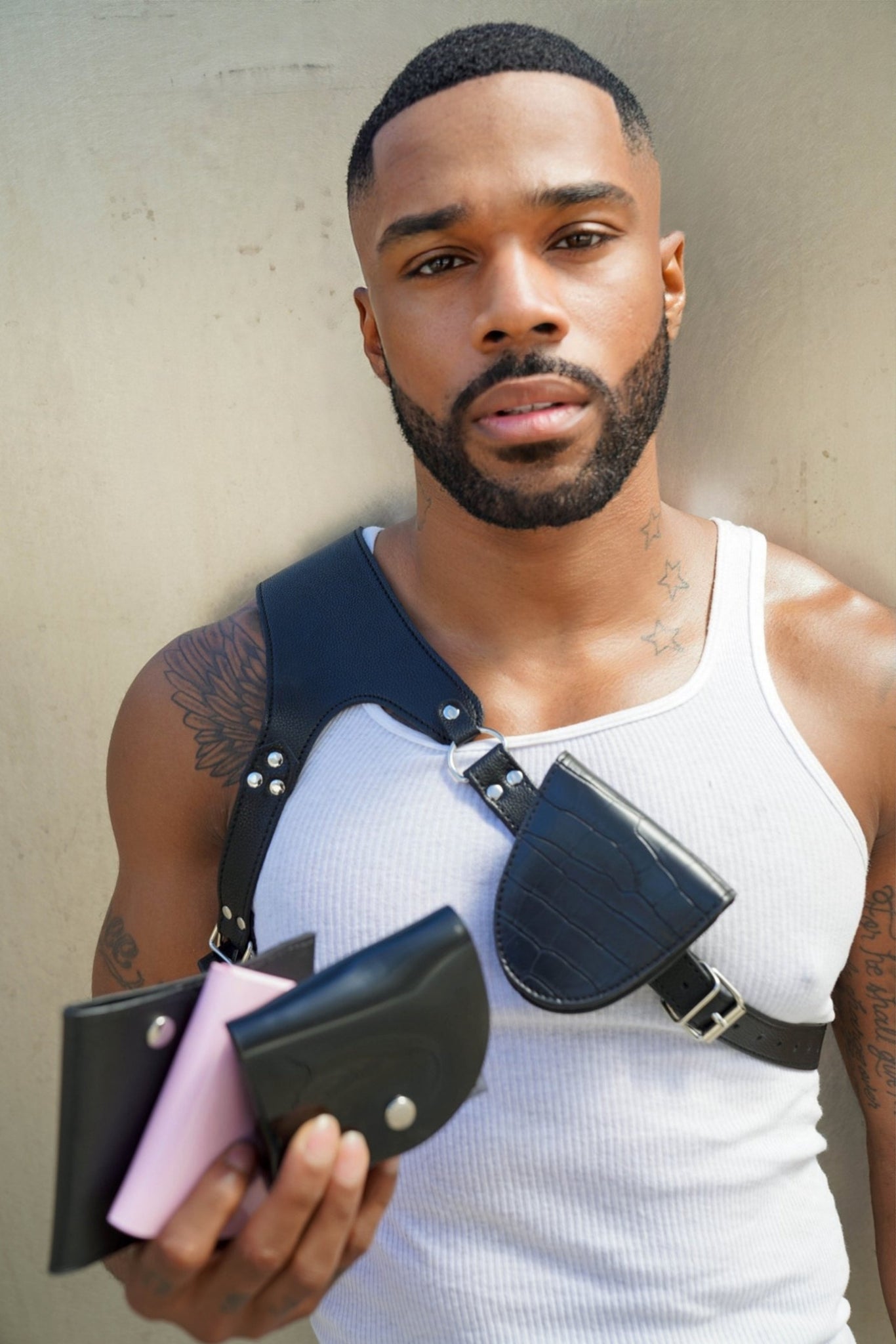 Quad Vest - Croc Vegan Pouch - truthBlack