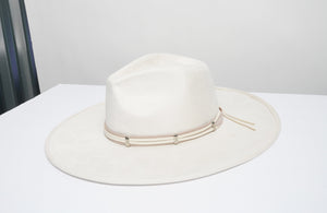 White Bolo Tied Ribbon Fedora - truthBlack