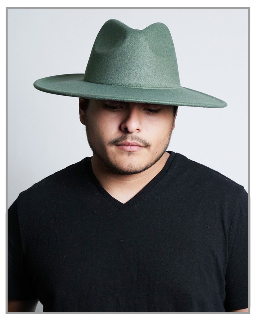 Forrest Green Wide Brim Fedora Hat