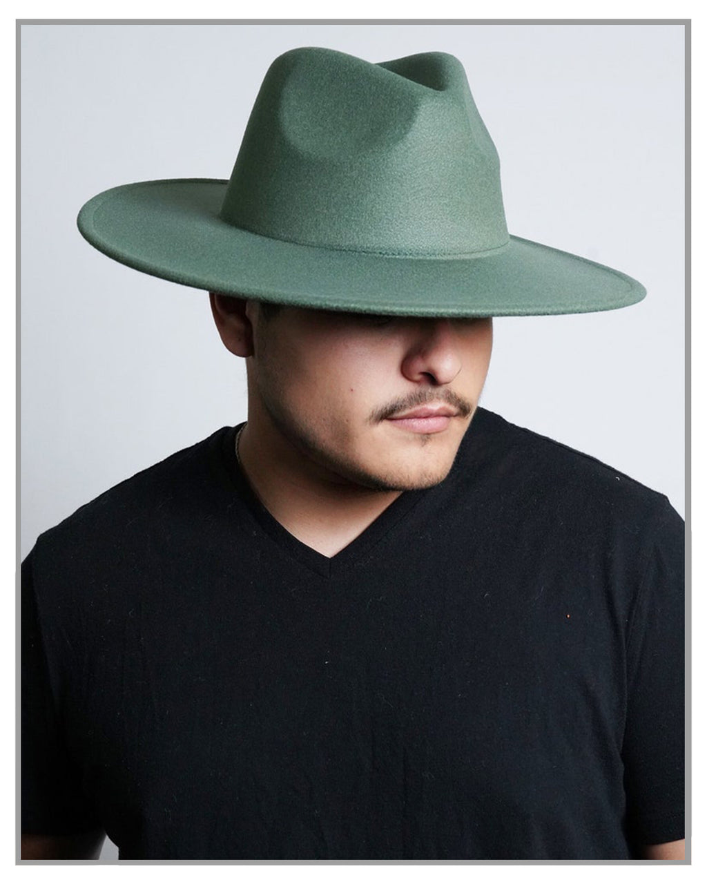 Forrest Green Wide Brim Fedora Hat