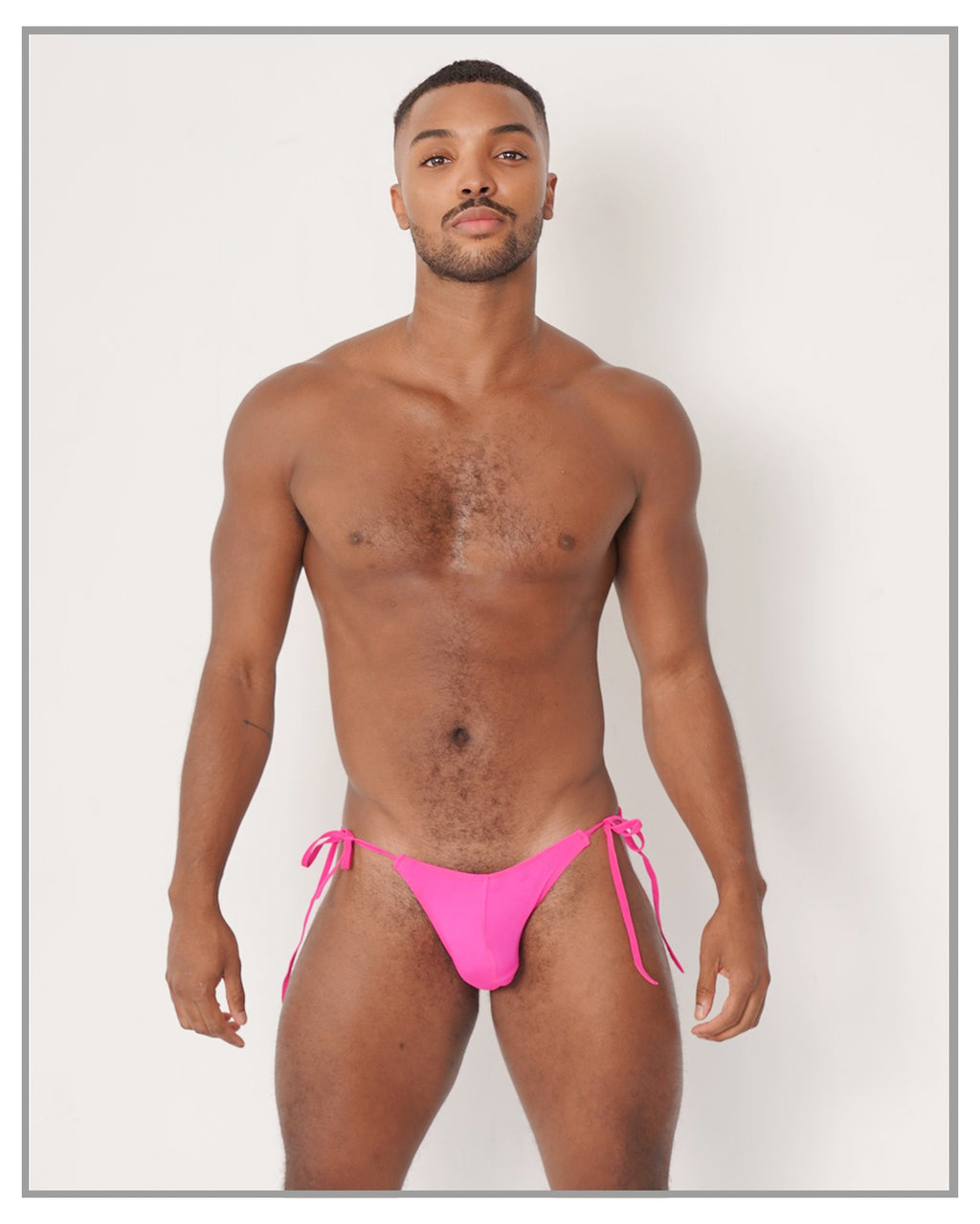 Men's Tie Side Hot Pink Bikini - truthBlack