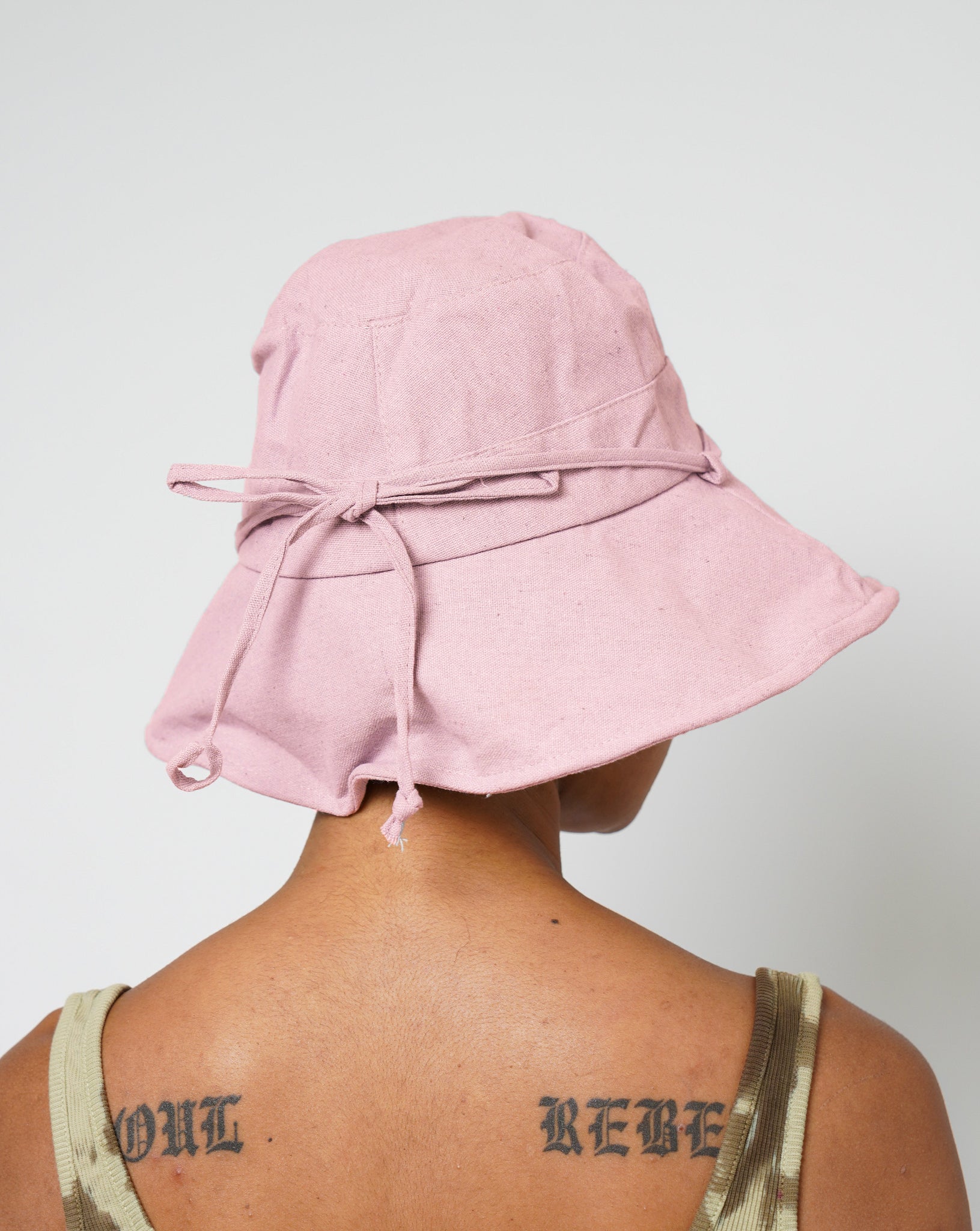 Pink Canvas Bucket Hat - truthBlack
