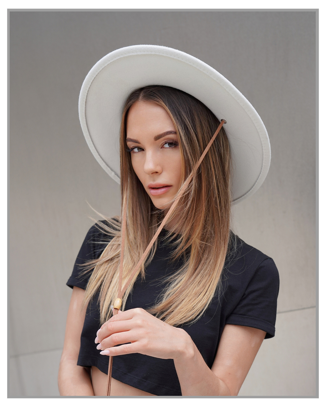 Flat Brim Telescope Crown Hat Off White truthBlack