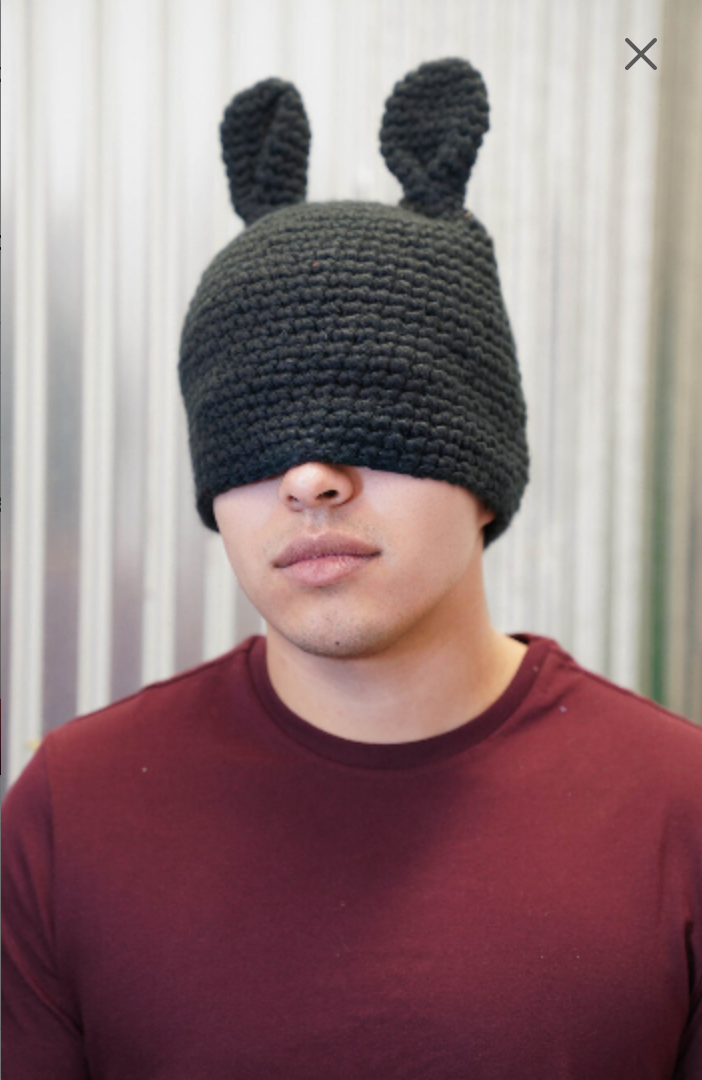 Black Bunny Knitted Hat
