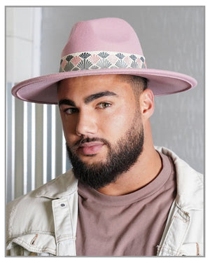 Pink Beverly Wide Brim Fedora Hat