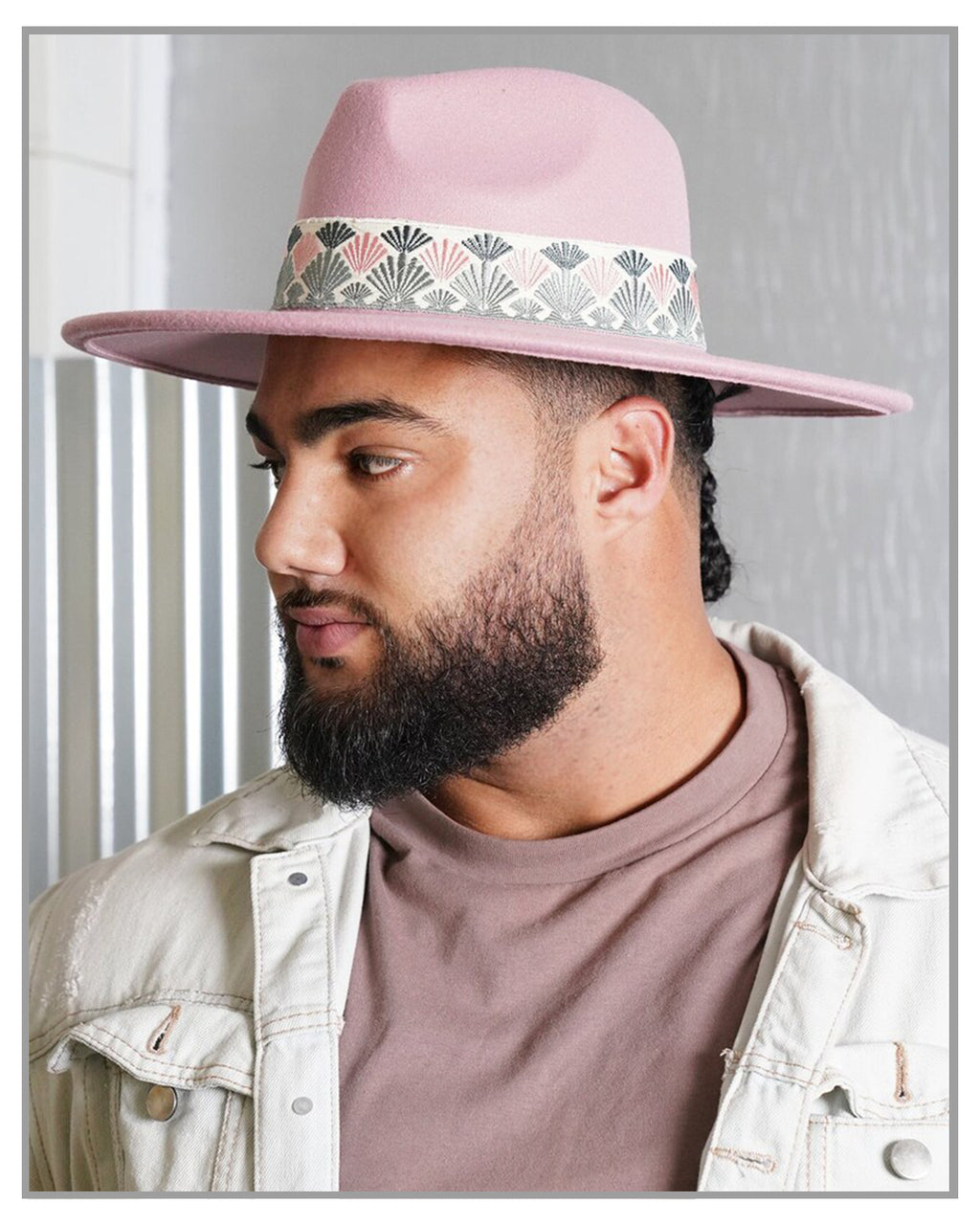 Pink Beverly Wide Brim Fedora Hat