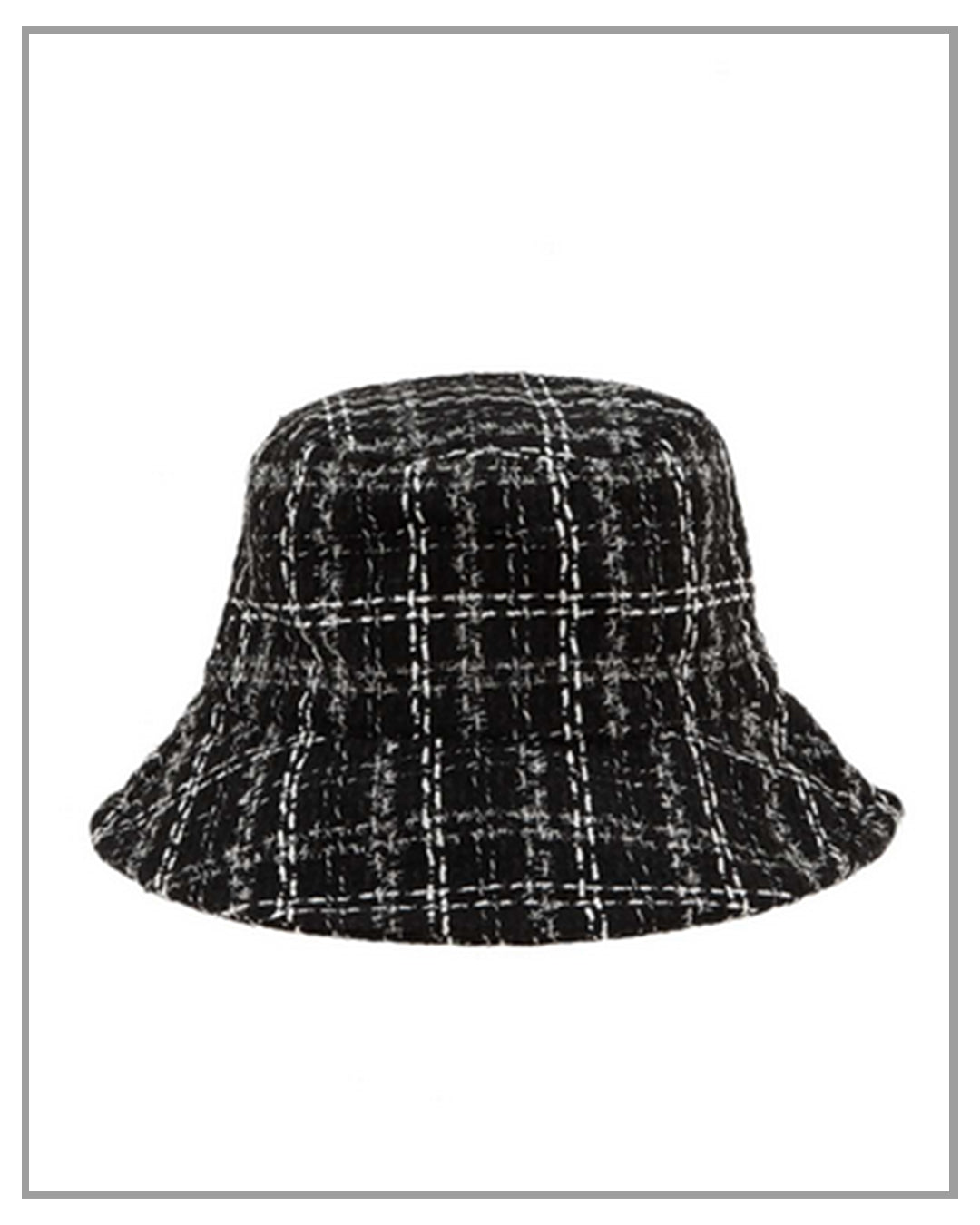 Black Tweed Bucket Hat