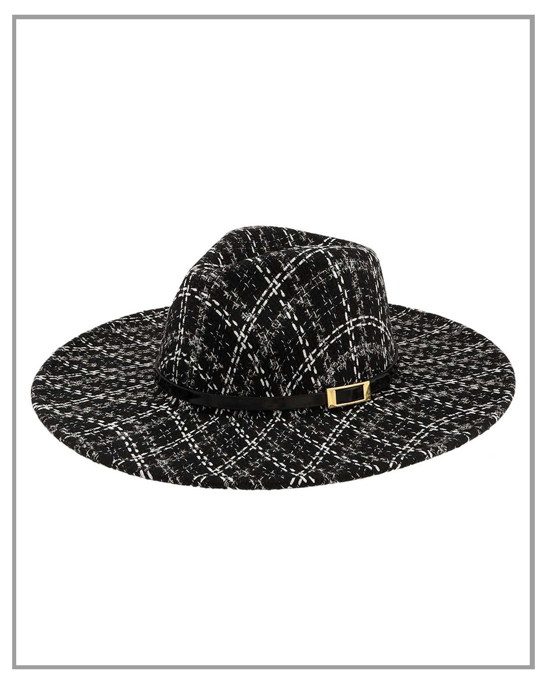 Tweed Black Fedora Hat