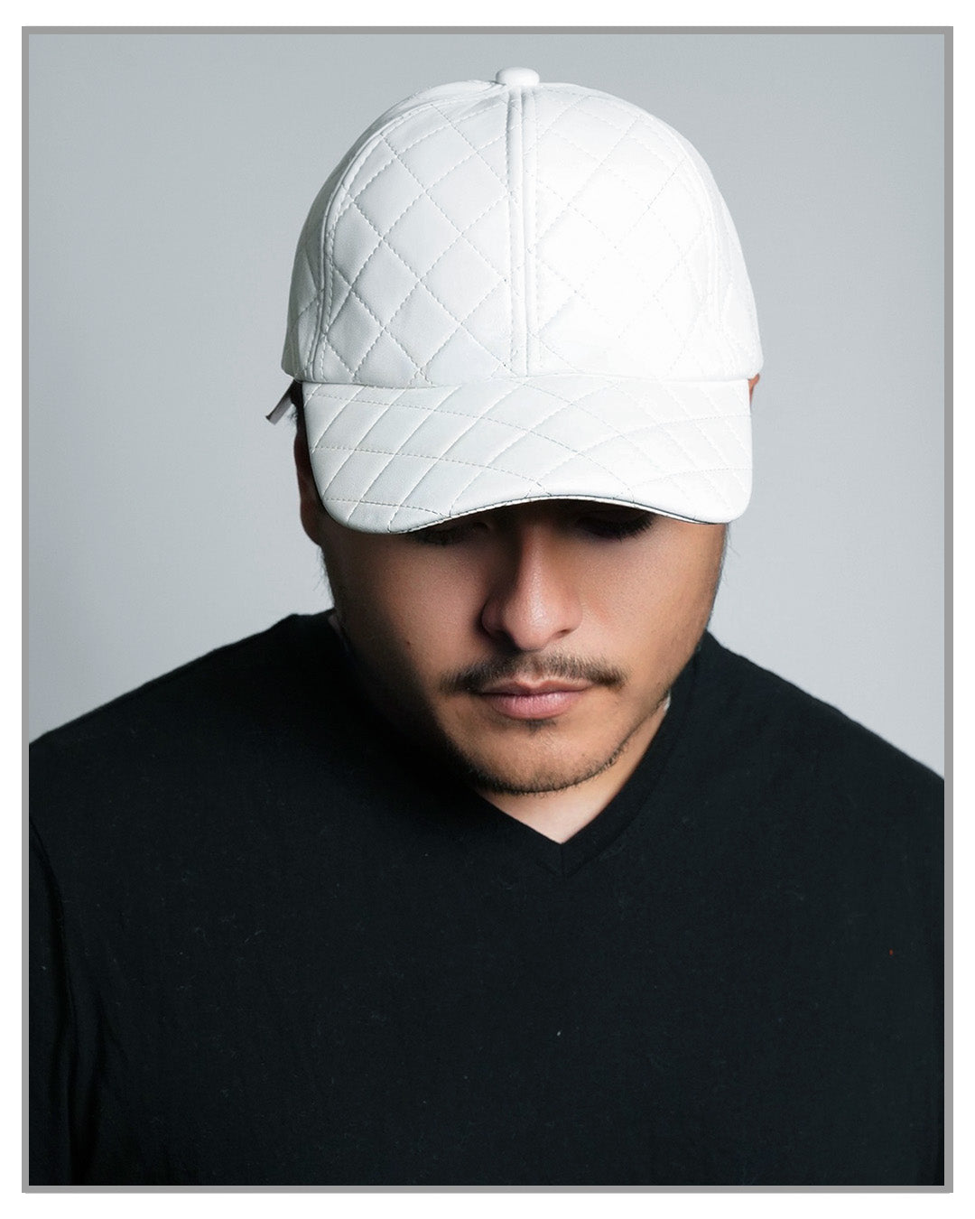 White Quilted Baseball Hat