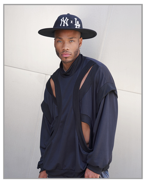 Hybrid Baseball Cap Fedora NY x LA Polyester Brim truthBlack