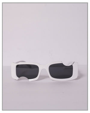 White Cheesehead Sunglasses - truthBlack