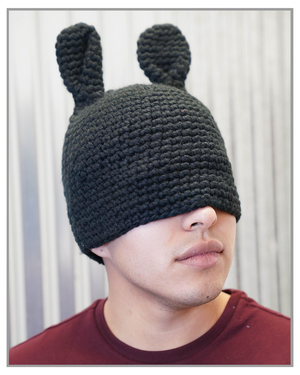 Black Bunny Knitted Hat