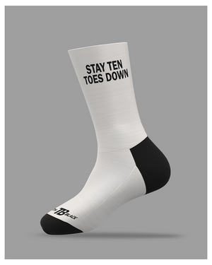 Stay Ten Toes Down Crew Socks - truthBlack